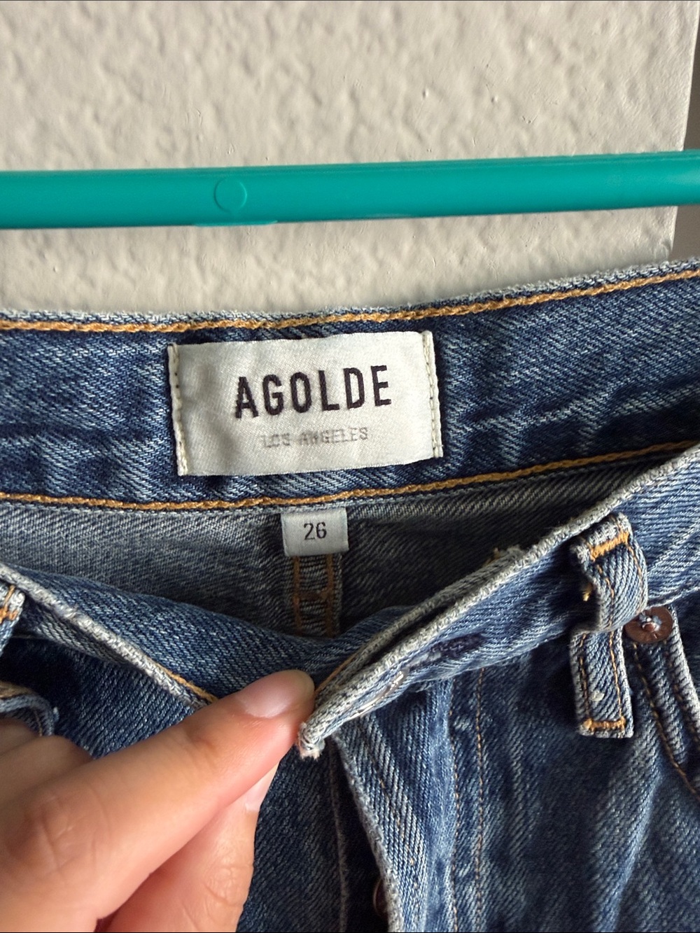 Agolde Vintage Light Blue Straight Jeans - Picture 3 of 4
